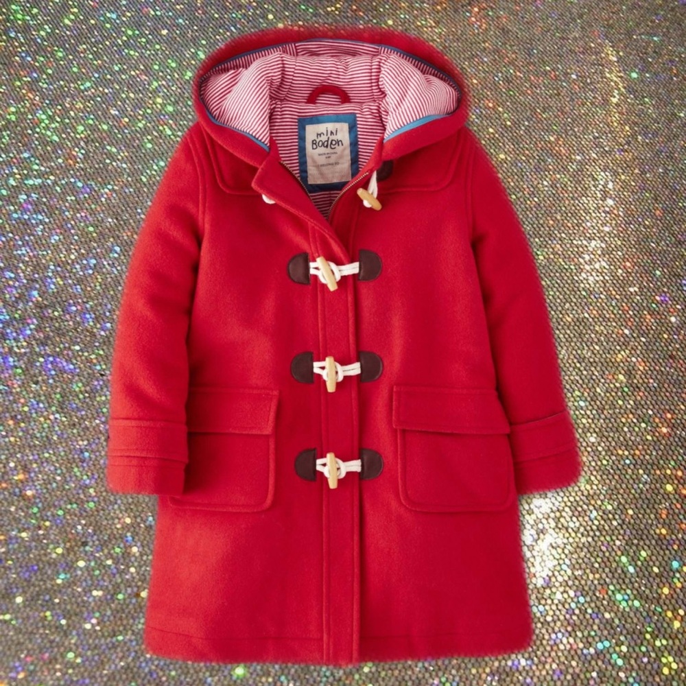 Mini Boden wool blend toggle coat